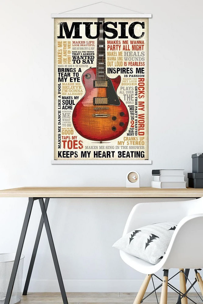 Music Inspires Me Wall Poster, 22.375" x 34"