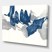 Designart Gouache Sapphire on Gray Canvas Wall Art