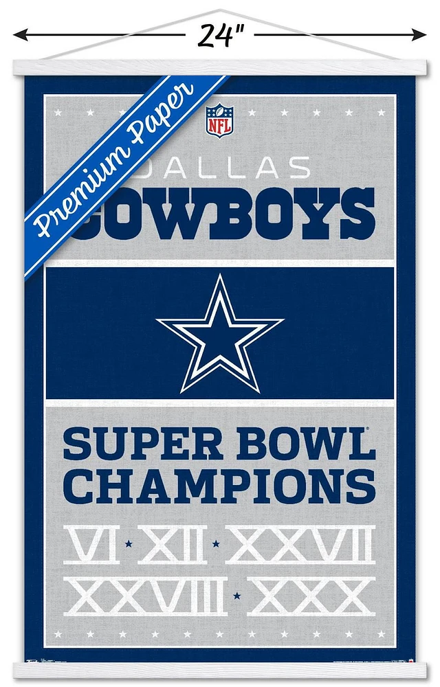 NFL Dallas Cowboys - Champions 13 Wall Poster, 22.375" x 34" Framed