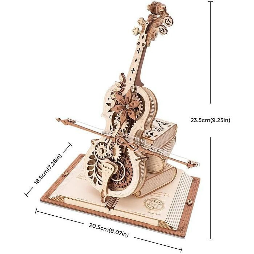 ROKR Magic Cello Mechanical Music Box AMK63 - 3D Puzzle (199 Pieces)