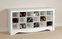 Shoe Storage Cubbie Bench White