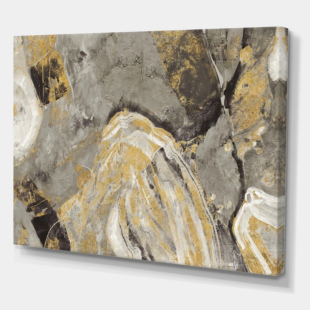 Designart Painted Gold Stone Canvas Wall Art