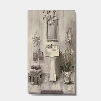 Designart French Bathroom Vintage II Canvas Wall Art