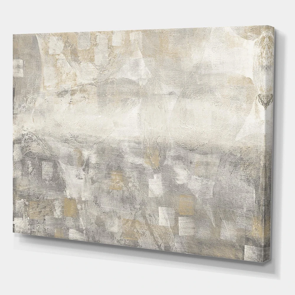 Designart Gray Abstract Watercolor Canvas Wall Art