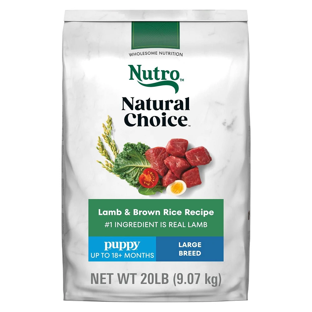 Nourriture sèche pour chiots Nutro Natural Choice Recette avec agneau et riz brun 9,07 - 13,61kg