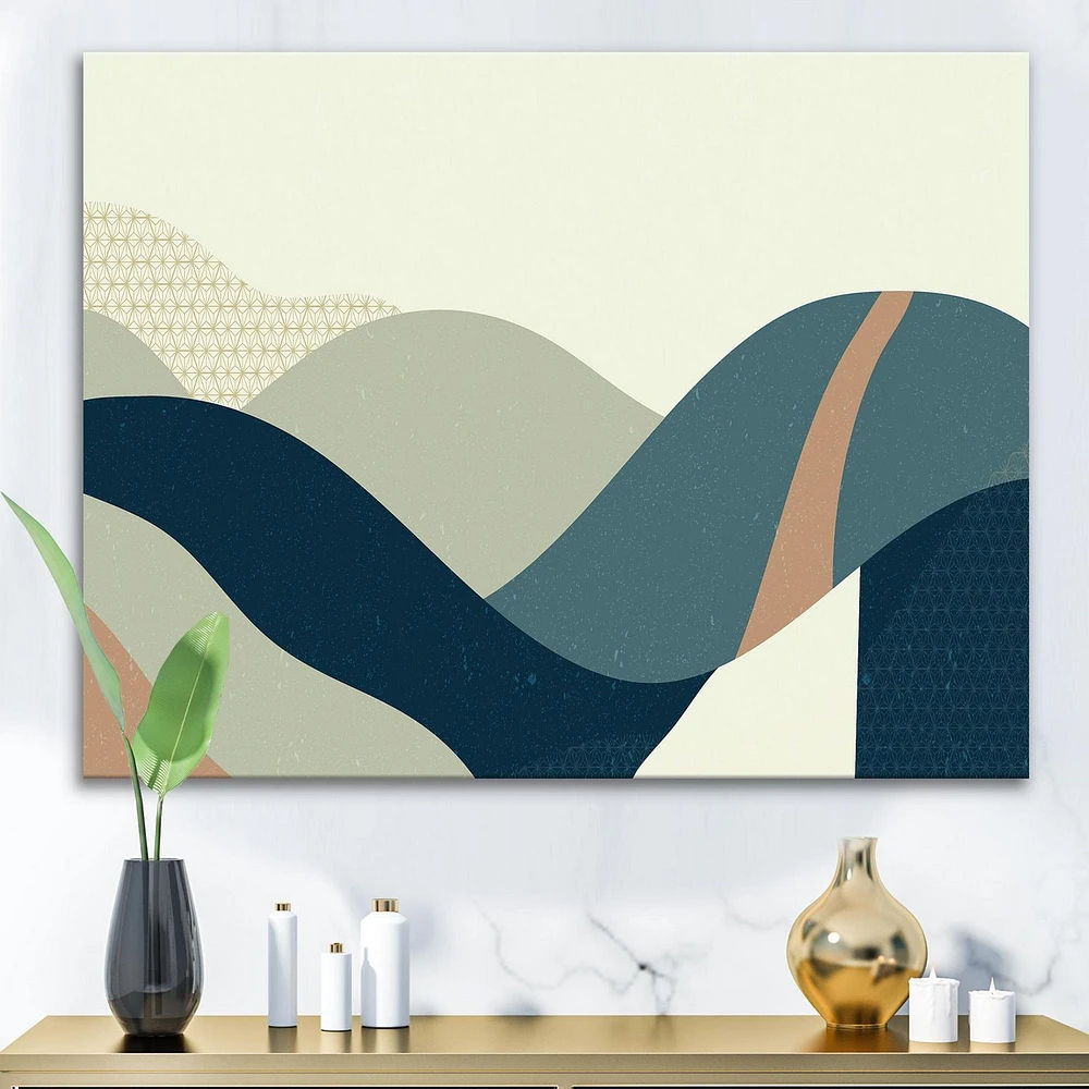 Designart Abstract Geometric Landscape With Hills Canvas Wall Art