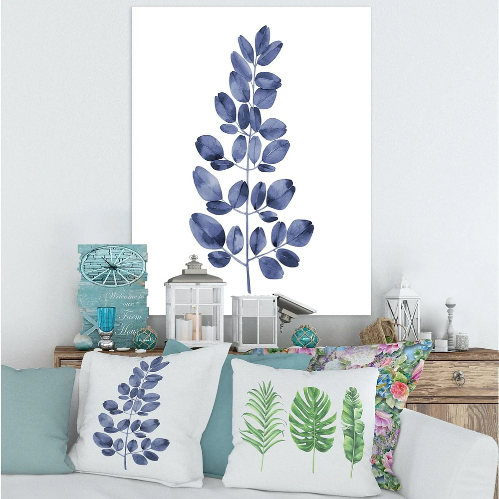 Designart Navy Blue Eucalyptus II Canvas Wall Art