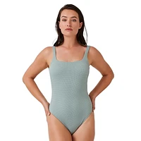 Captiva Women's Classic Square Neck One-Piece Swimsuit