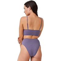 Captiva Flirtt Bas de bikini texturé taille haute pour femme