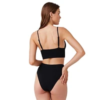 Captiva Flirtt Bas de bikini texturé taille haute pour femme