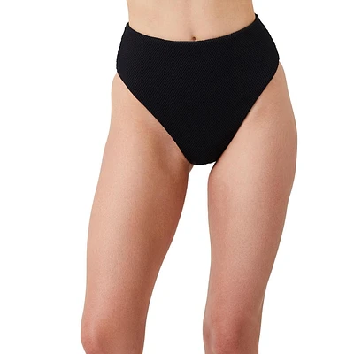 Captiva Flirtt Bas de bikini texturé taille haute pour femme