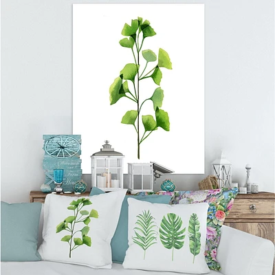 Designart Feuillage des plantes de champ vert Art mural sur toile