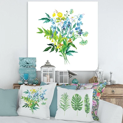 Designart Guirlande de fleurs des prés Art mural sur toile