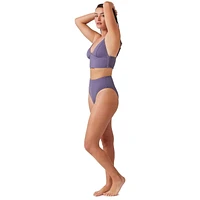 Captiva Women's Textured V Neck Bralette Swim Top