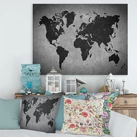 Designart Ancient Map of The World IX Canvas Wall Art