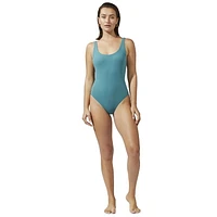 Captiva Women's Ribbed Scoop Neck One-Piece Swimsuit