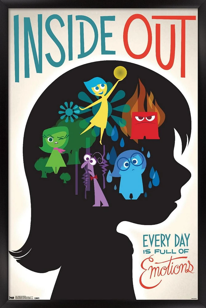 Disney Pixar Inside Out - Emotions Wall Poster, 14.725" x 22.375" Framed