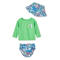 Ensemble 3 pièces avec couche de bain George pour bébés garçons Tailles 0-24 mois