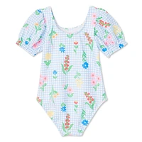 Maillot de bain 1 pièce à manches bouffantes George pour petites filles