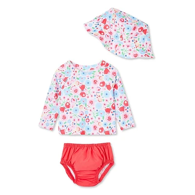 Ensemble 3 pièces avec couche de bain George pour bébés filles Tailles 0-24 mois