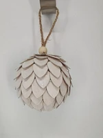 HOLIDAY TIME FROSTED ELEGANCE DIA 3INCH WHITE PINECONE ORNAMENT