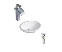 DROP Bath and Kitchen DR091091 Undermount Bathroom Sink Set