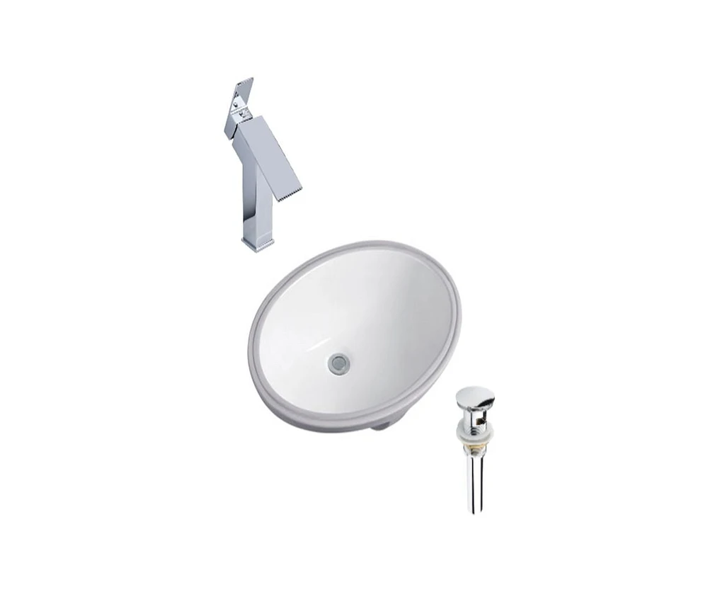 DROP Bath and Kitchen DR091159 Undermount Bathroom Sink Set