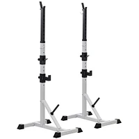 Soozier Pair of Steel Home Gym Exercise Barbell Rack Holder Free Weight Lifting