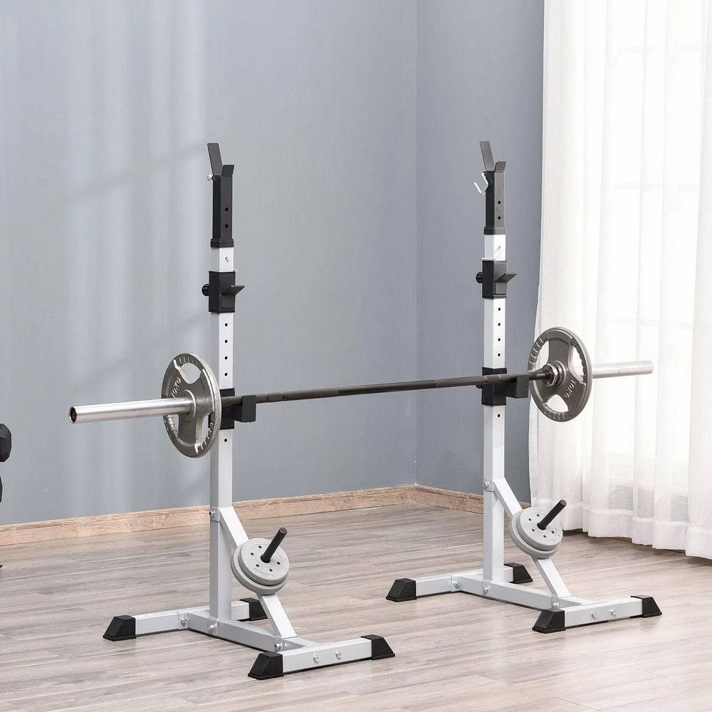 Soozier Pair of Steel Home Gym Exercise Barbell Rack Holder Free Weight Lifting