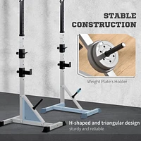 Soozier Pair of Steel Home Gym Exercise Barbell Rack Holder Free Weight Lifting