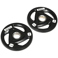 Soozier Olympic Weight Plates for 2'' Barbell Bar with Tri Grips, 2 x 11lbs