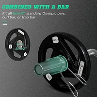 Soozier Olympic Weight Plates for 2'' Barbell Bar with Tri Grips, 2 x 11lbs