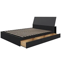 Nexera Corbo Queen Storage Bed and Headboard, Black