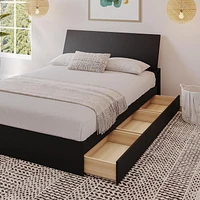 Nexera Corbo Queen Storage Bed and Headboard, Black