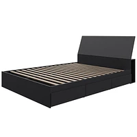 Nexera Corbo Queen Storage Bed and Headboard, Black