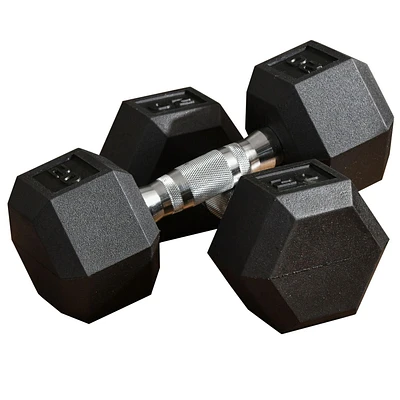 Soozier 40lbs Rubber Dumbbells Weight Set for Body Fitness Training