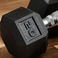 Soozier 40lbs Rubber Dumbbells Weight Set for Body Fitness Training