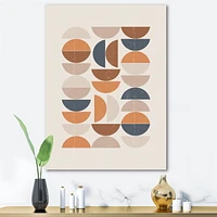 Designart Abstract Sun and Moon S In Blue and Orange Canvas Wall Art