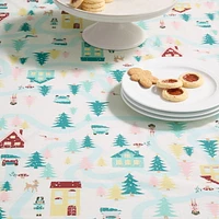 Holiday Time Winter Village PEVA Tablecloth, 60"x84", Wipe clean