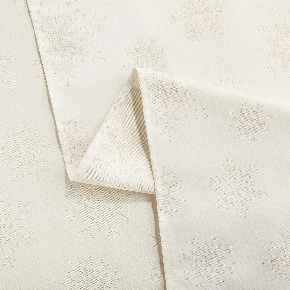 Holiday Time Snowflake Damask Fabric Tablecloth, 60"x84", Machine washable