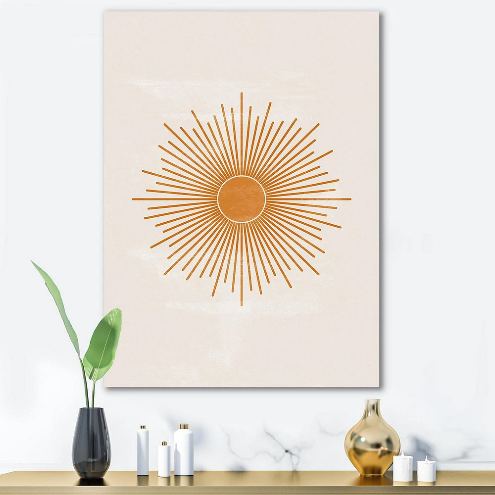 Designart Orange Sun Print II Canvas Wall Art