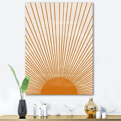 Designart Orange Sun Print III Canvas Wall Art