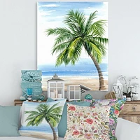 Designart Palm Tree At The Beach Resort Canvas Wall Art