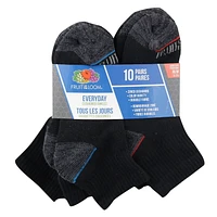 Fruit of the Loom Boys Ankle Quarter Socks -10 Pack - Size 9-2.5