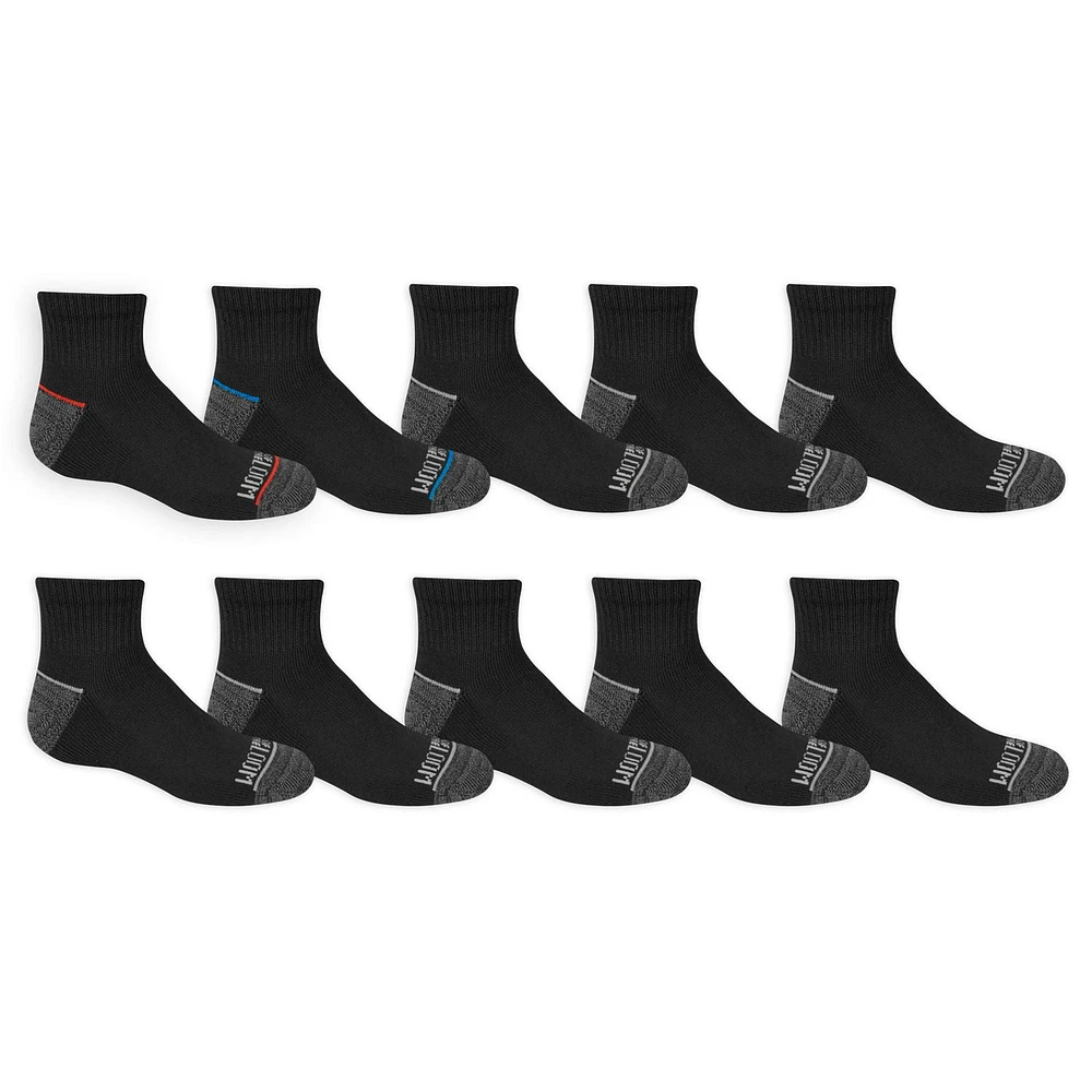 Fruit of the Loom Boys Ankle Quarter Socks -10 Pack - Size 9-2.5