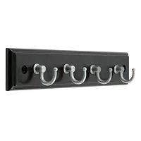 Era Classic Key and Hook Rail Black, 8.27 x 1.57x1.57 in.