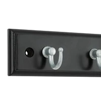 Era Classic Key and Hook Rail Black, 8.27 x 1.57x1.57 in.