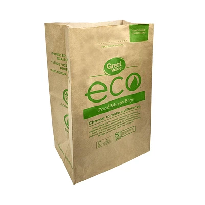 Great Value Leak Resistant Food Waste Bags, 5 bags (32 L, 21.65" x 12.6" x 8.27")