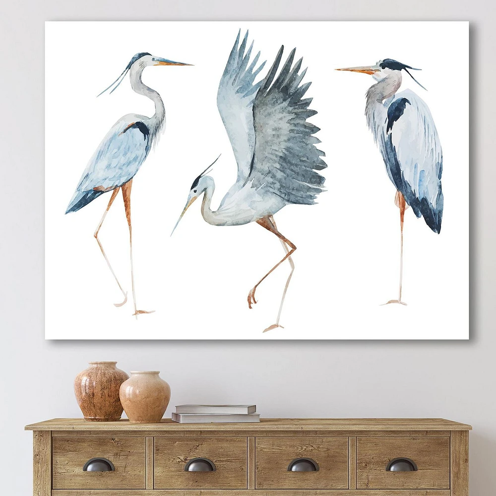 Designart Heron Birds II Canvas Wall Art