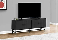 Monarch Specialties Tv Stand, 60 Inch, Console, Media Entertainment Center, Storage Cabinet, Living Room, Bedroom, Black Laminate, Black Metal, Contemporary, Modern